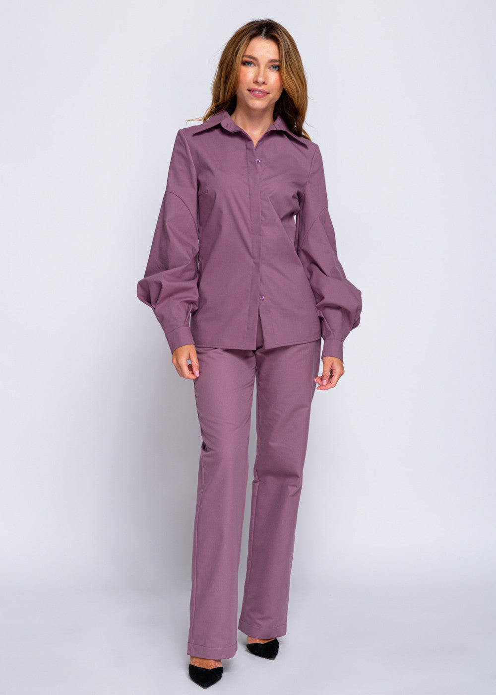 Бавовняна блуза з оригінальними рукавами