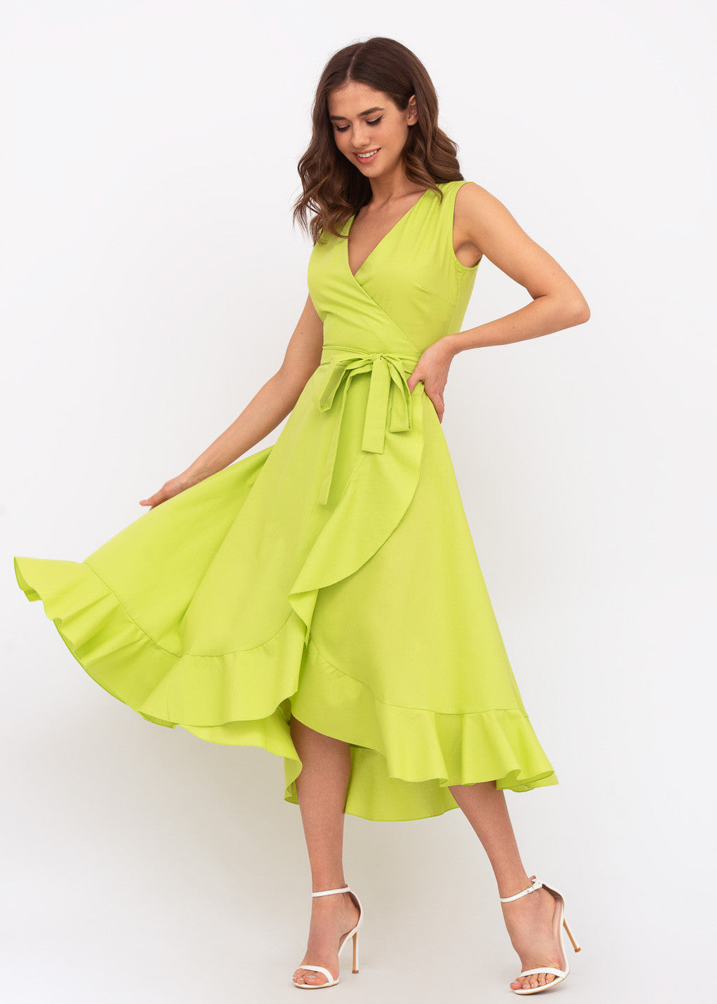 Бавовняна сукня на запах