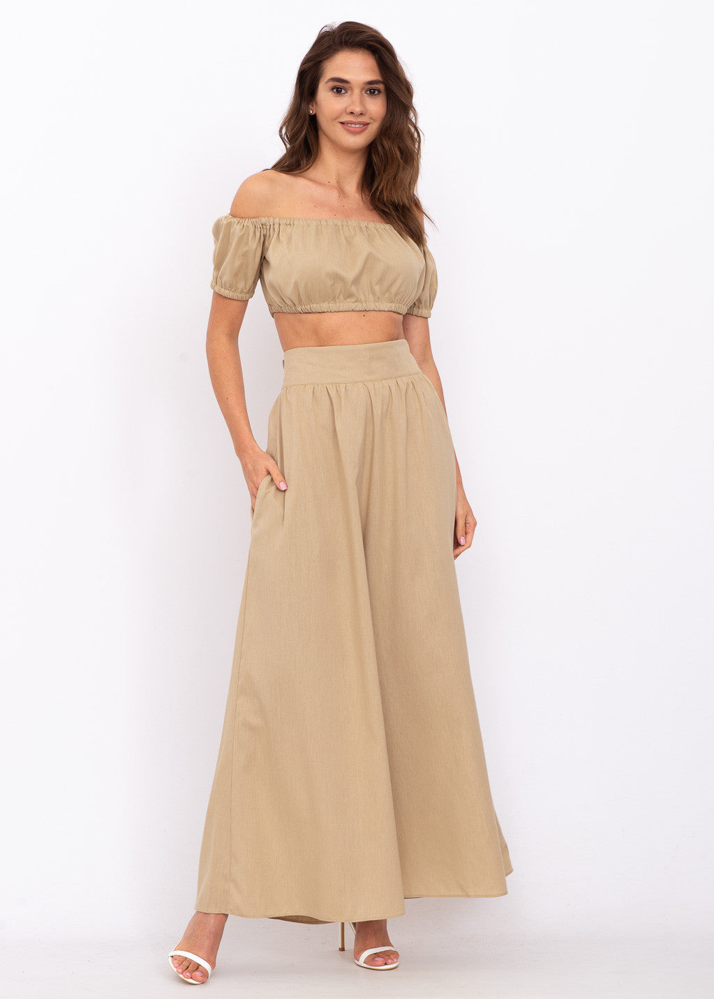 Лляний короткий топ