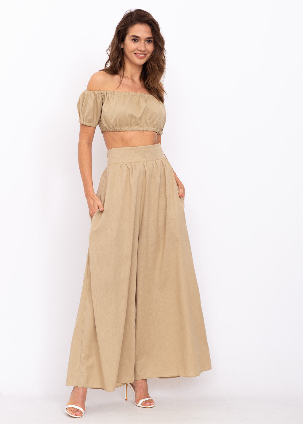 Лляний короткий топ