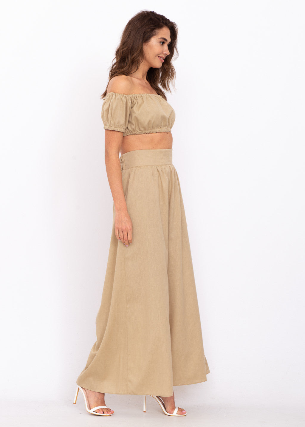 Лляний короткий топ