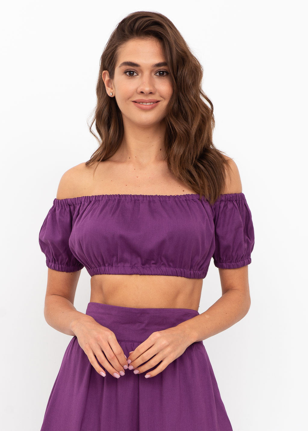 Лляний короткий топ