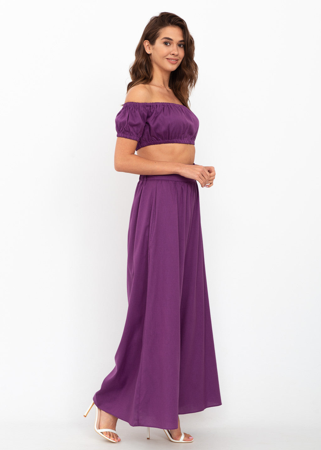 Лляний короткий топ