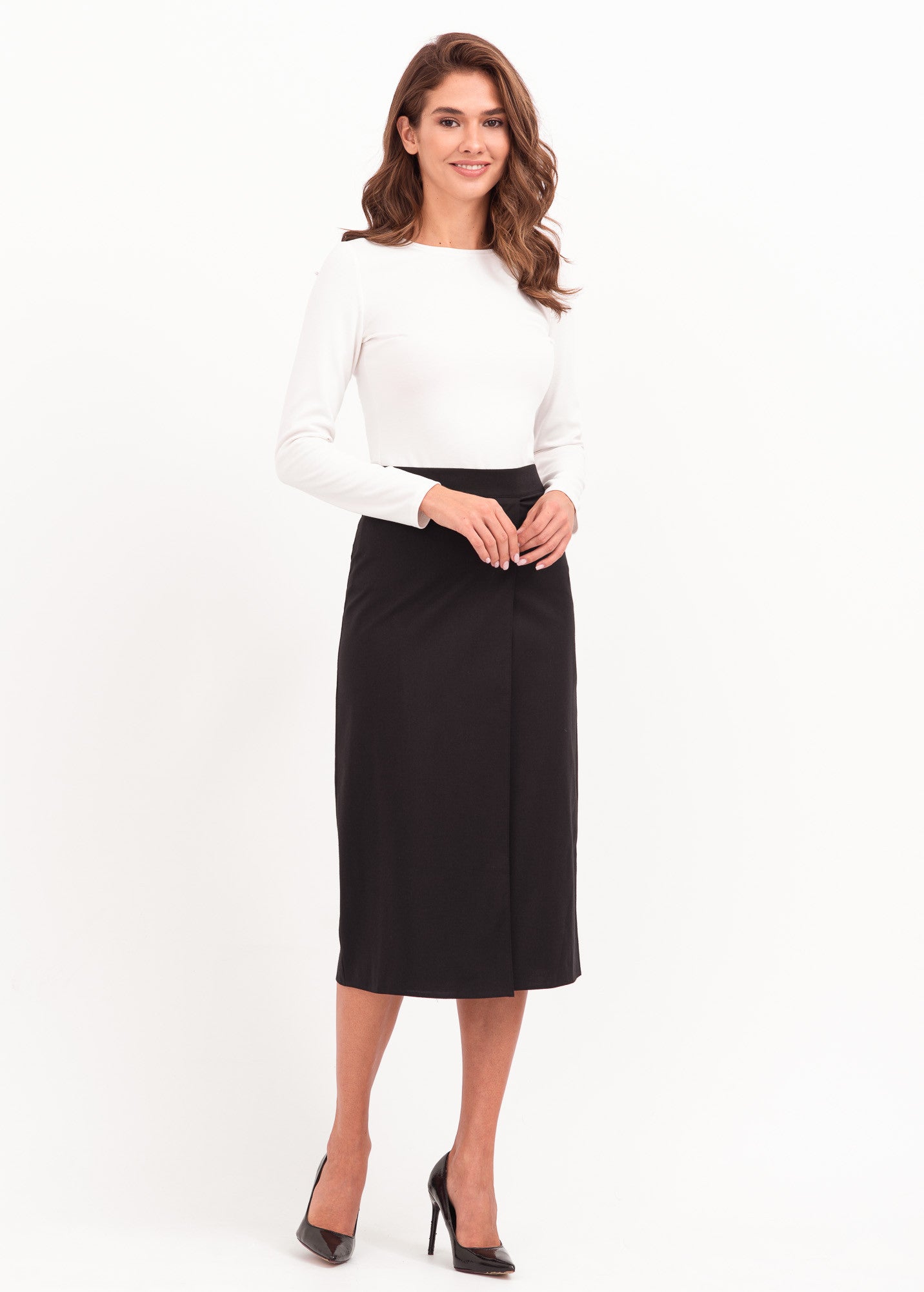 Бавовняна спідниця з розрізом