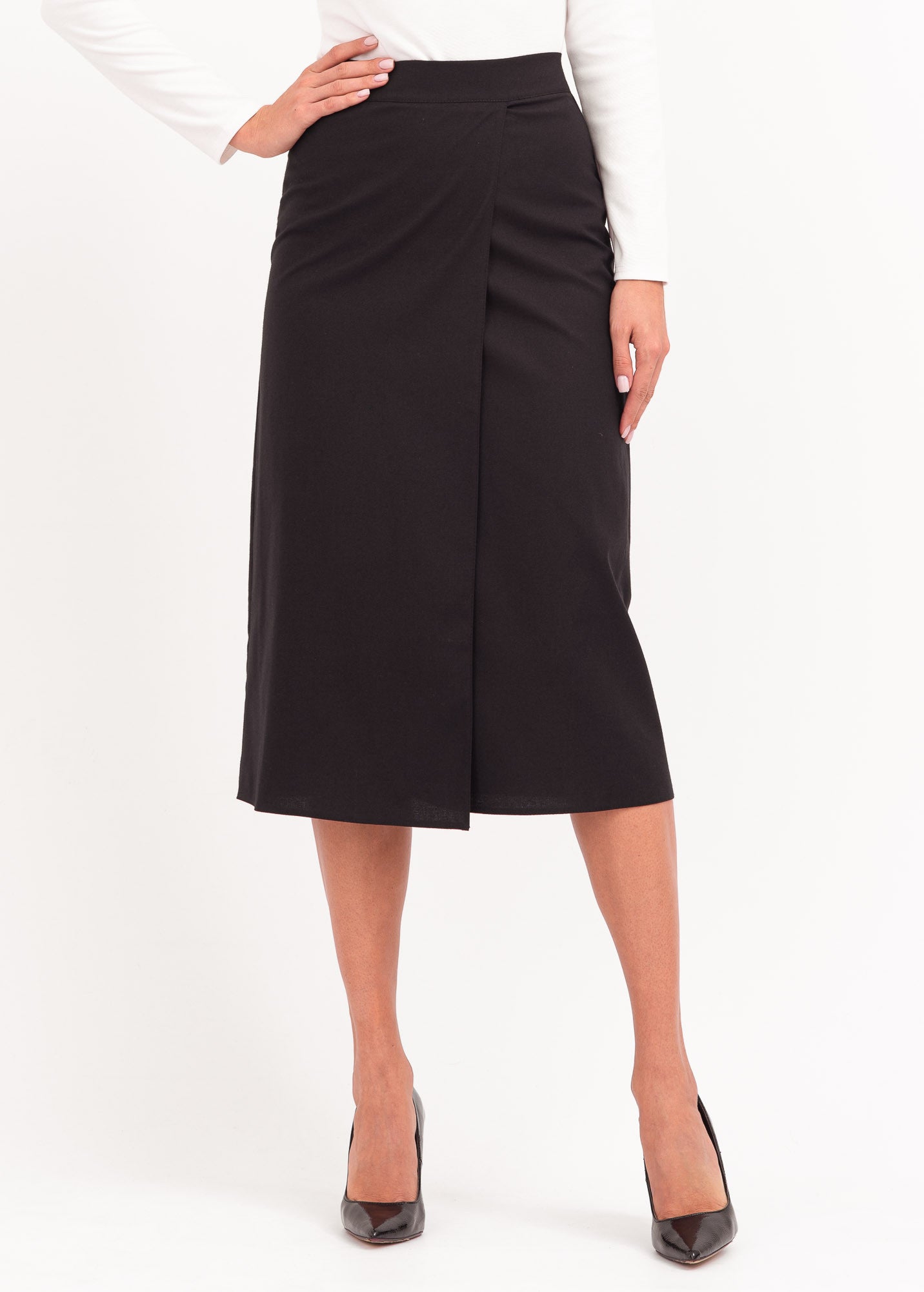 Бавовняна спідниця з розрізом