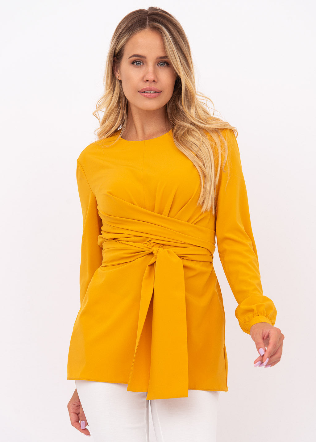 Святкова блуза з поясом