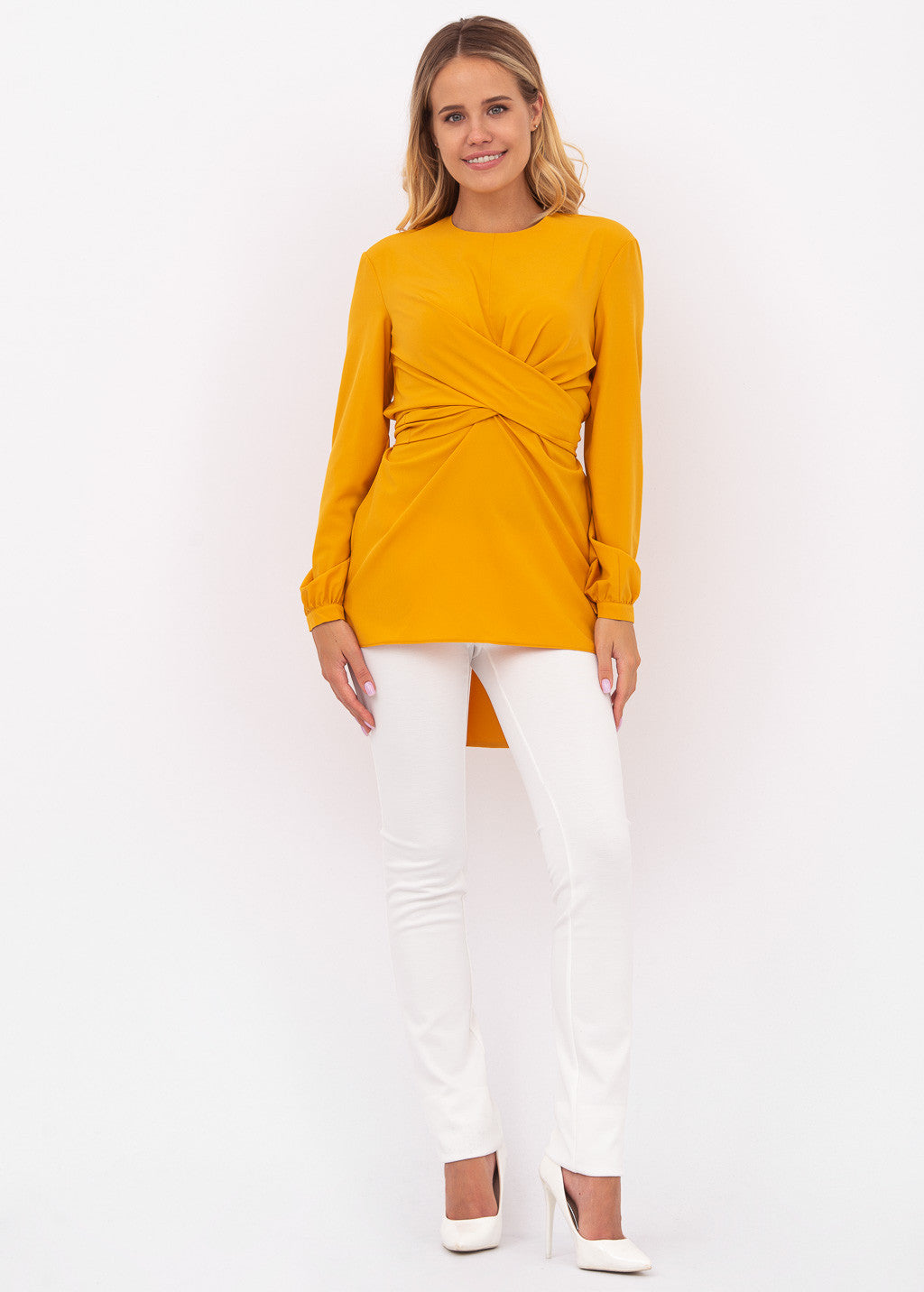 Святкова блуза з поясом