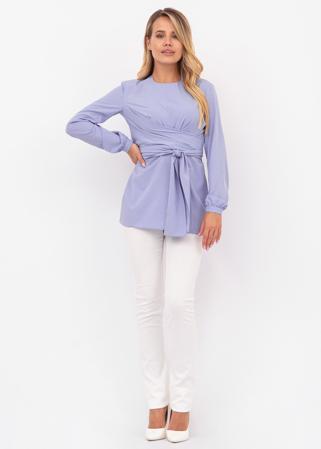 Святкова блуза з поясом