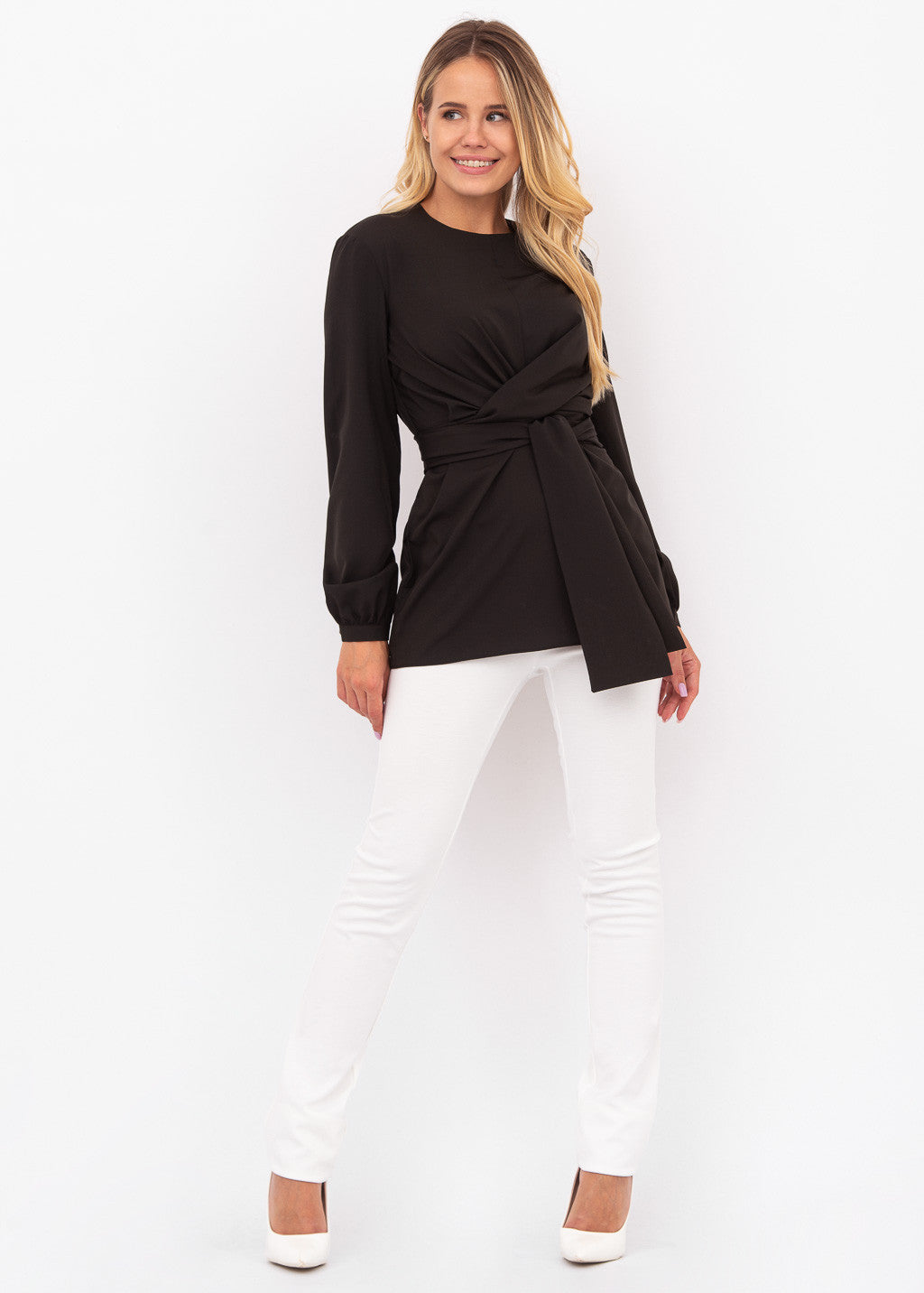 Святкова блуза з поясом