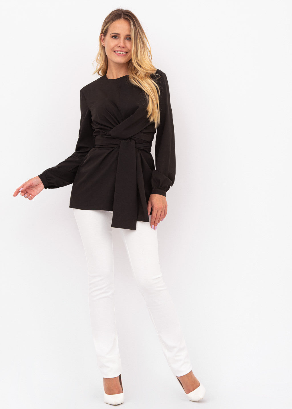 Святкова блуза з поясом