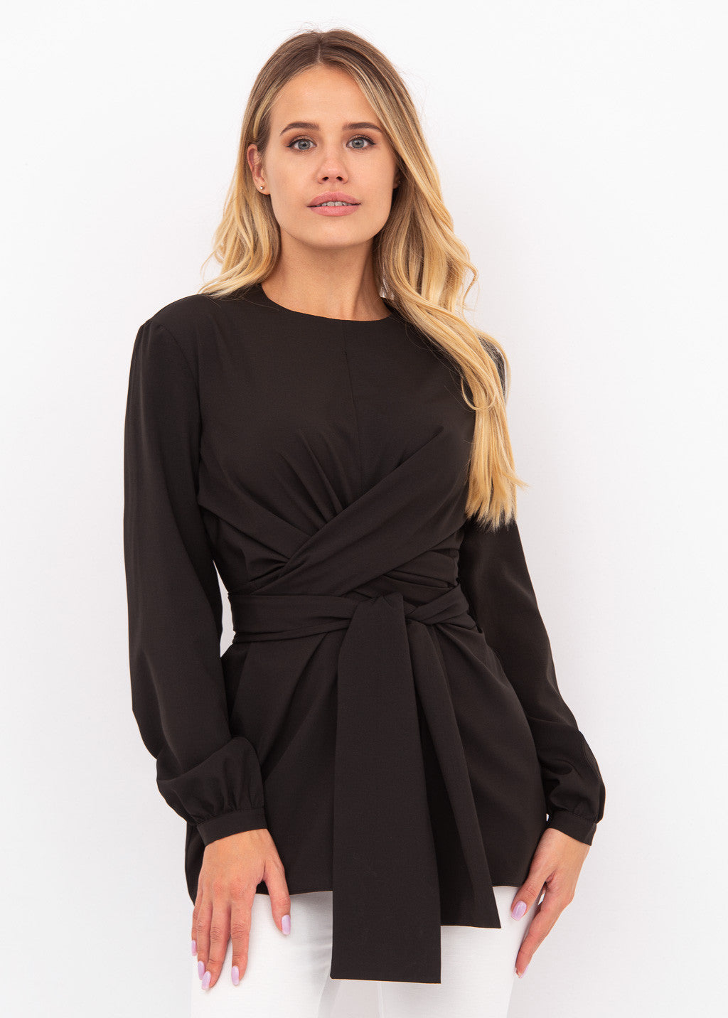 Святкова блуза з поясом