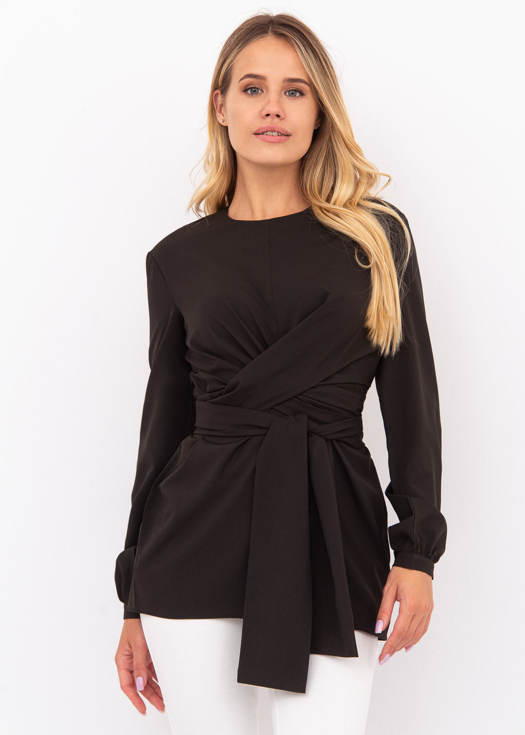 Святкова блуза з поясом