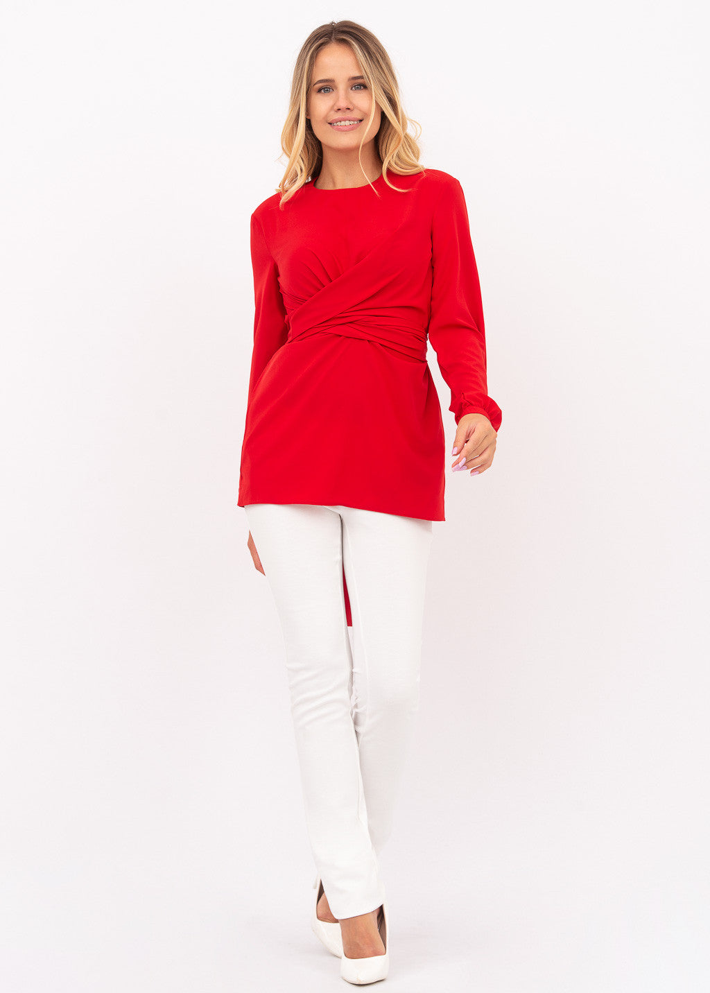 Святкова блуза з поясом