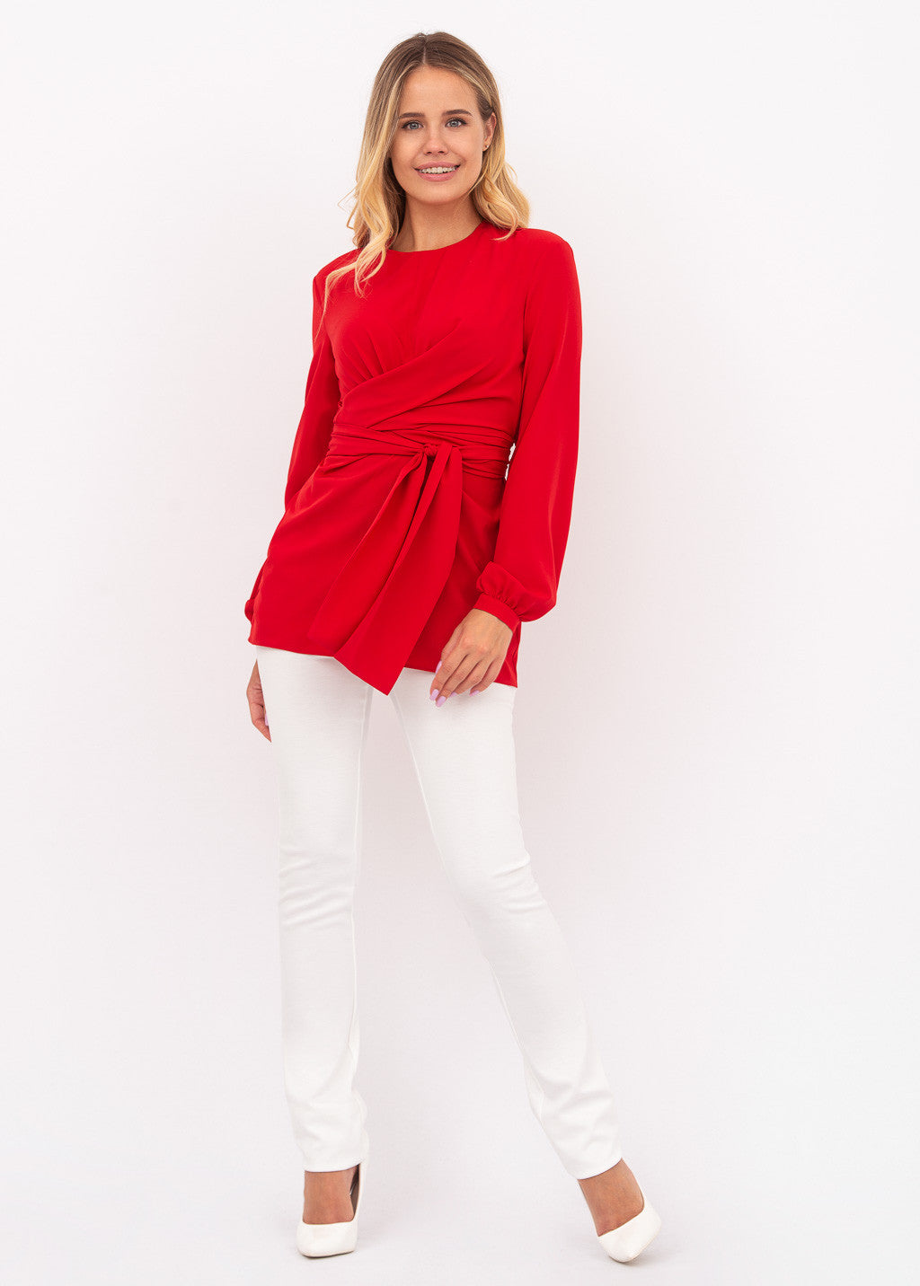 Святкова блуза з поясом