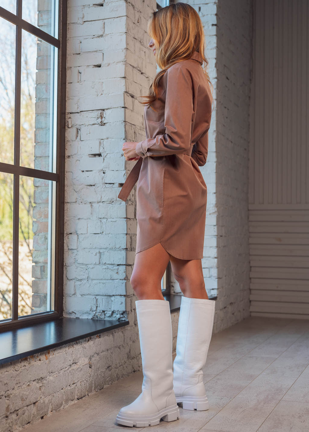 Стильна бавовняна сукня-сорочка