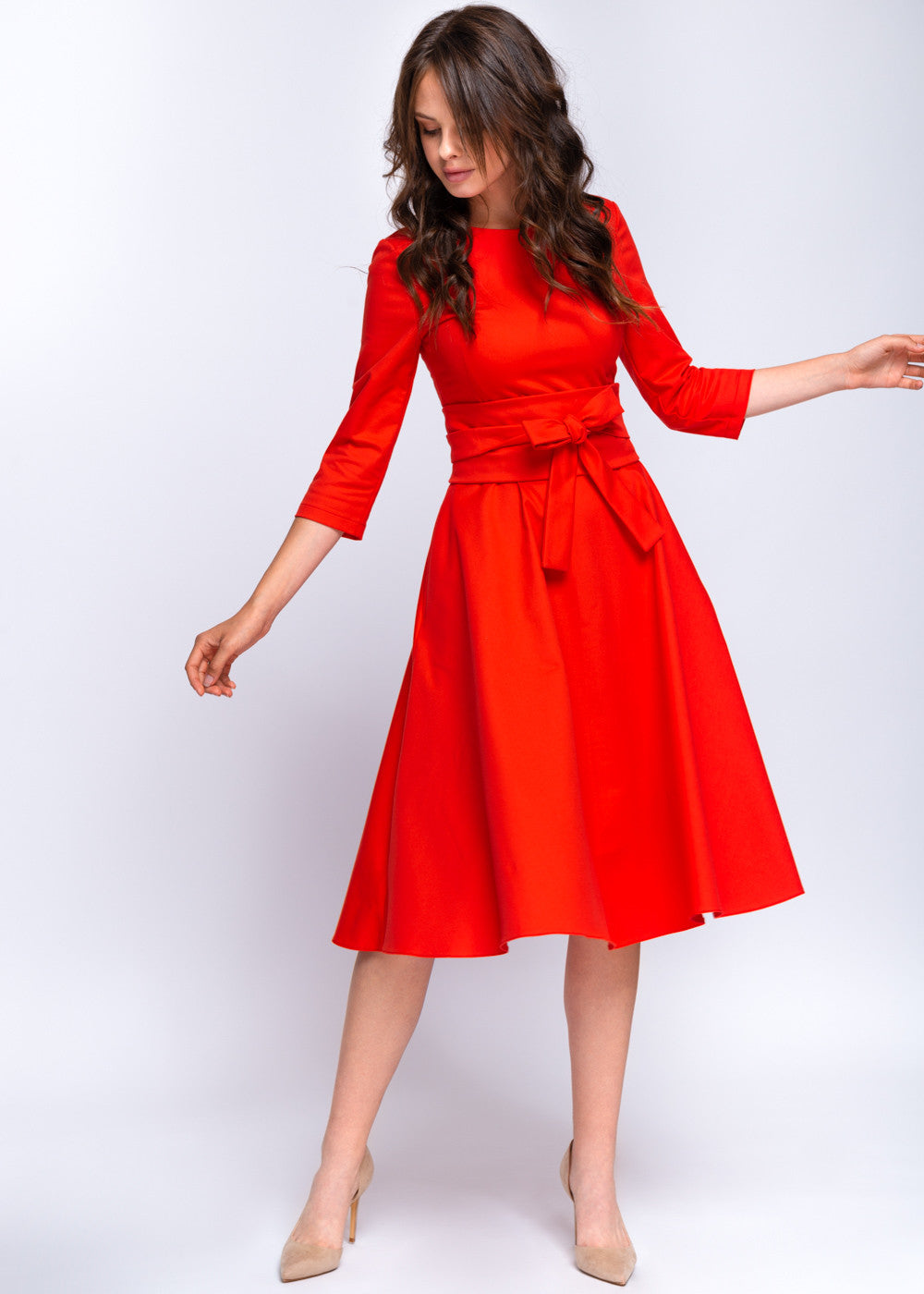 Сукня бавовняна зі спідницею сонце