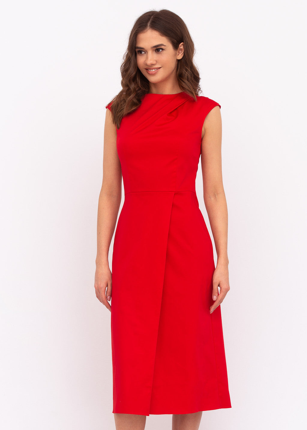 Бавовняна сукня з розрізом