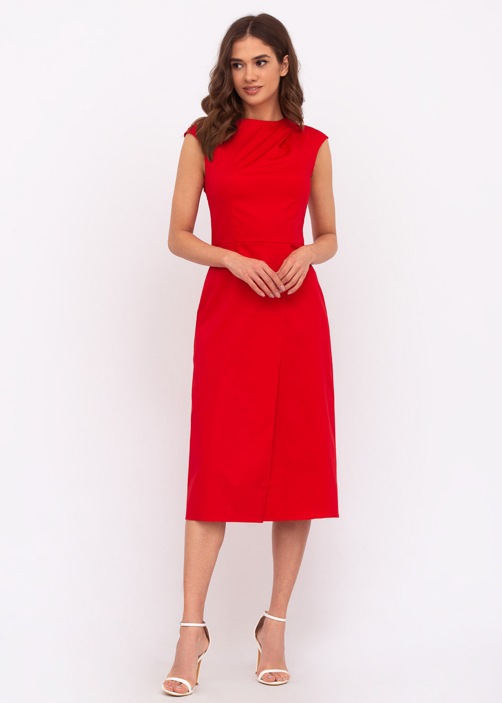 Бавовняна сукня з розрізом