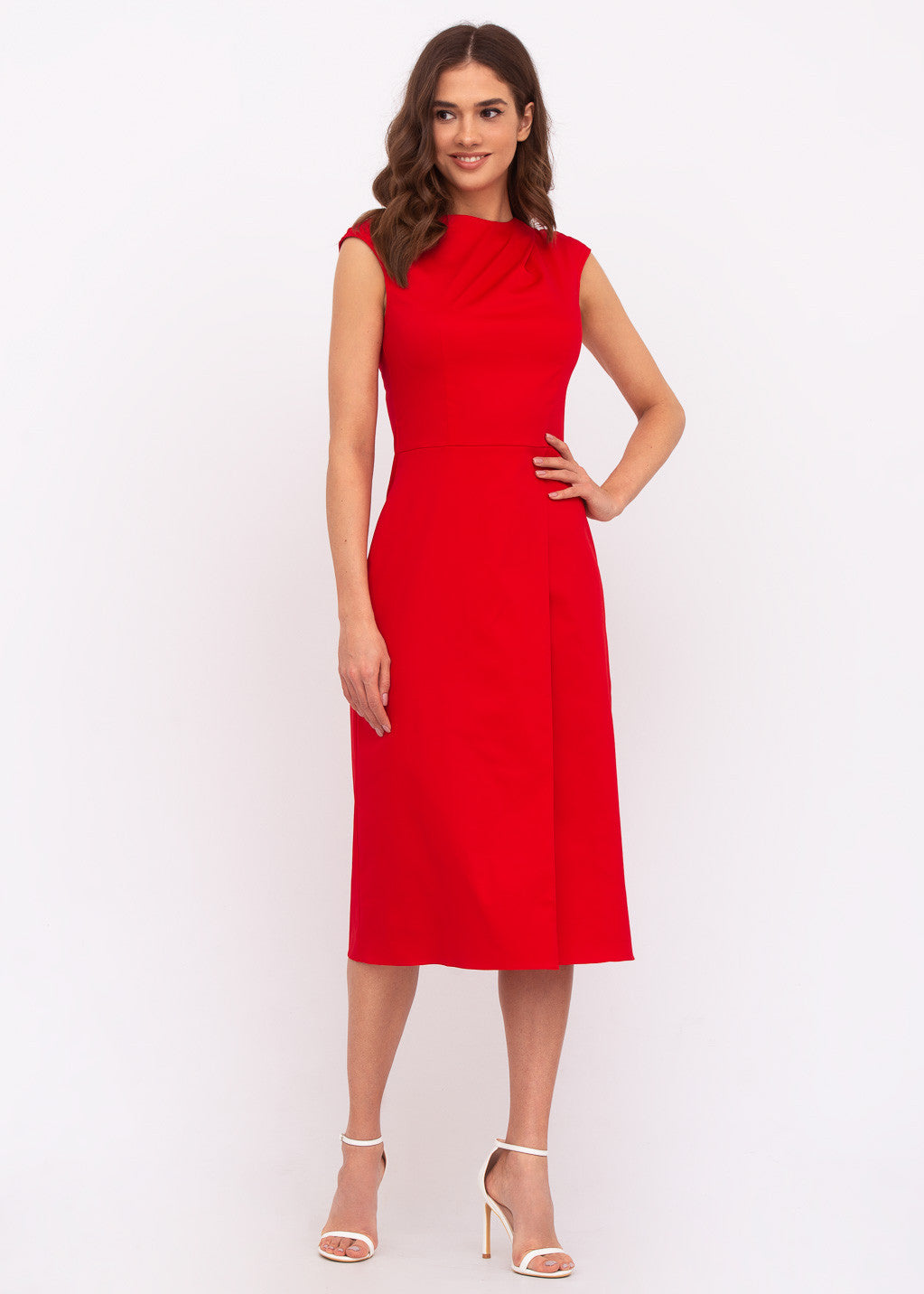 Бавовняна сукня з розрізом