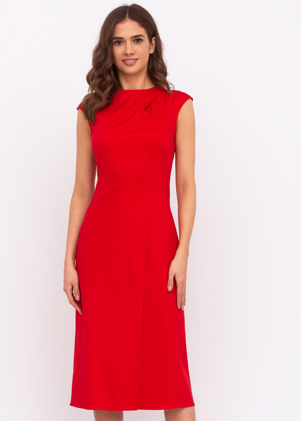 Бавовняна сукня з розрізом