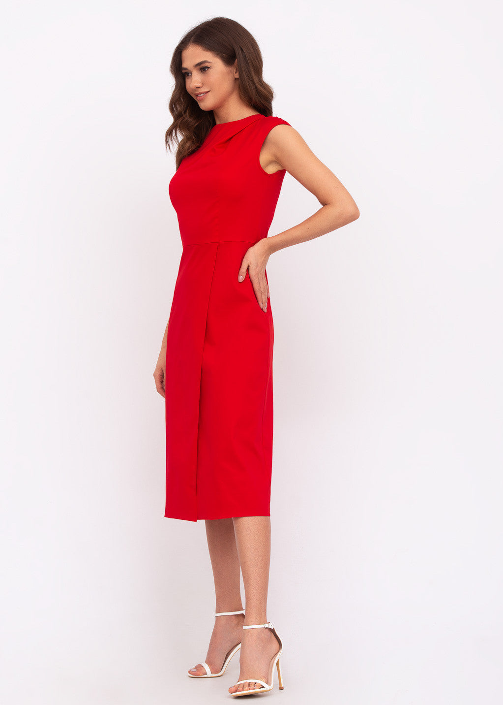 Бавовняна сукня з розрізом