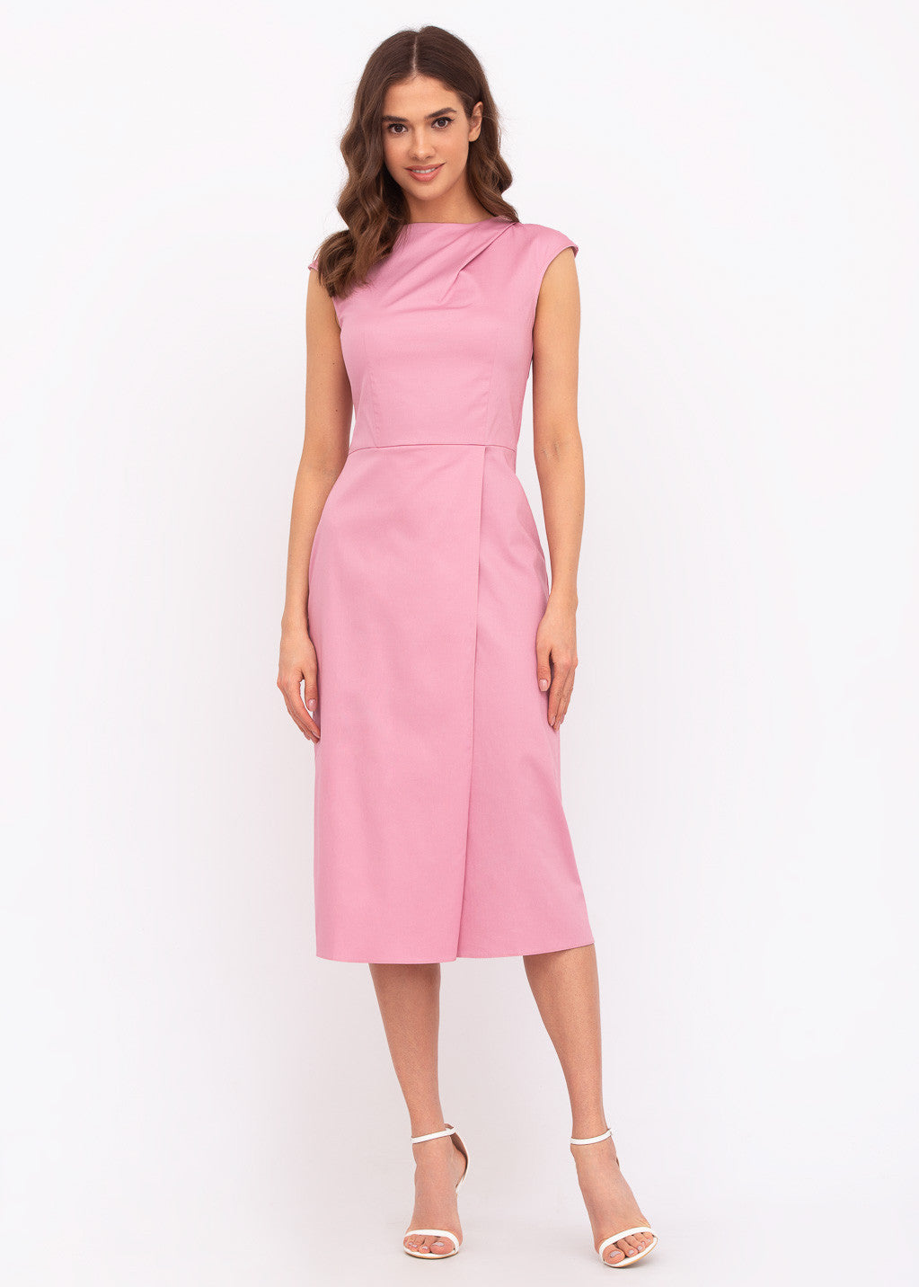 Бавовняна сукня з розрізом