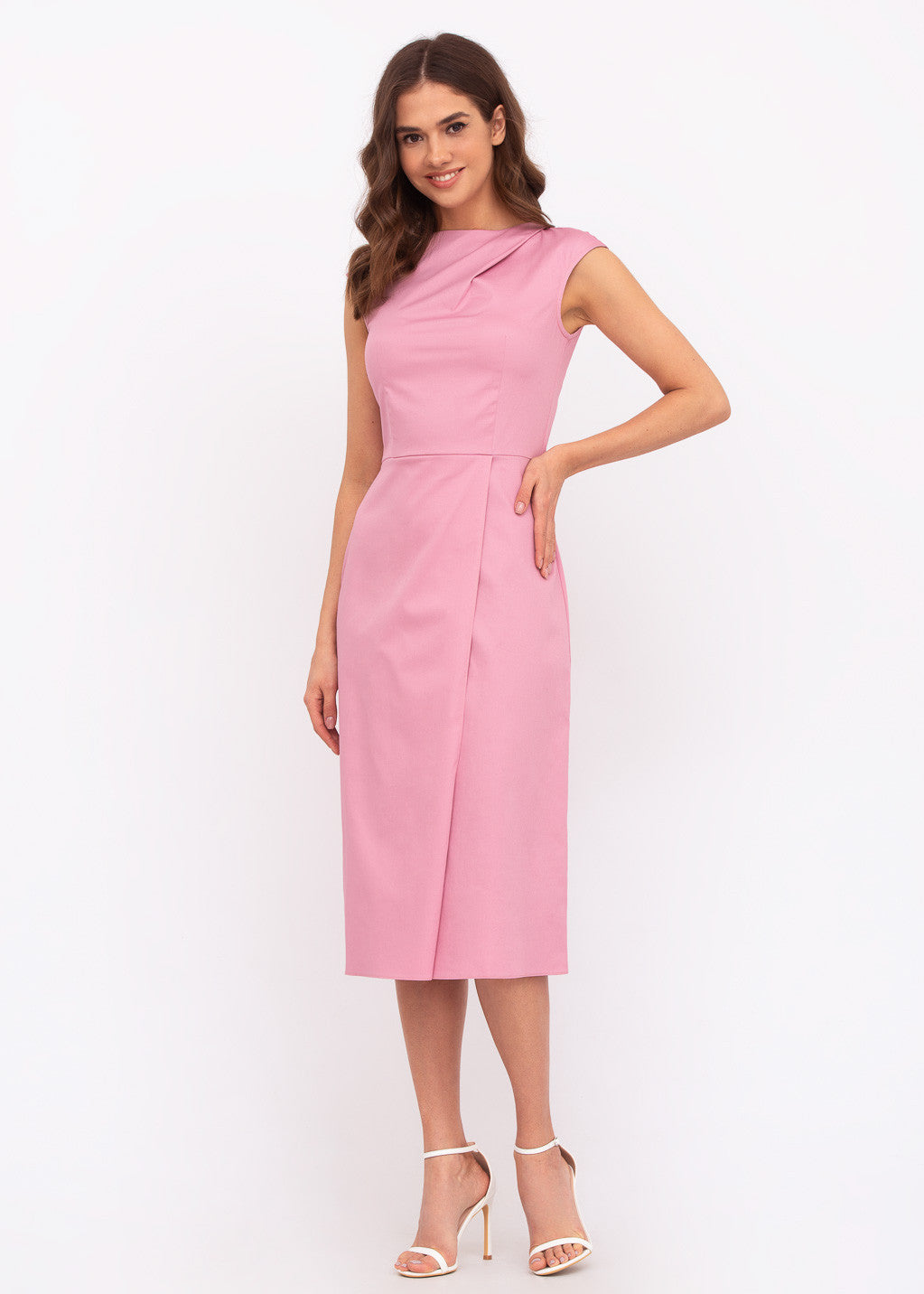 Бавовняна сукня з розрізом