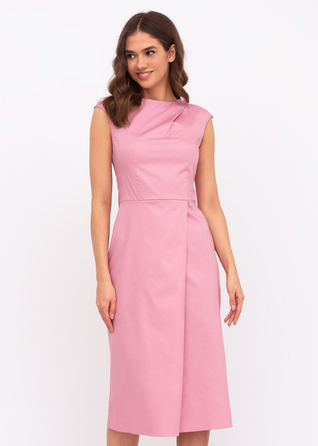 Бавовняна сукня з розрізом