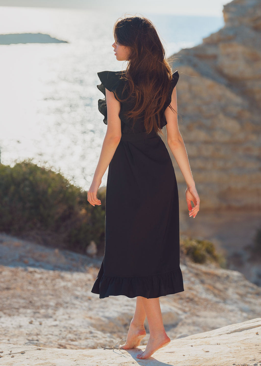 Бавовняна сукня з оборками