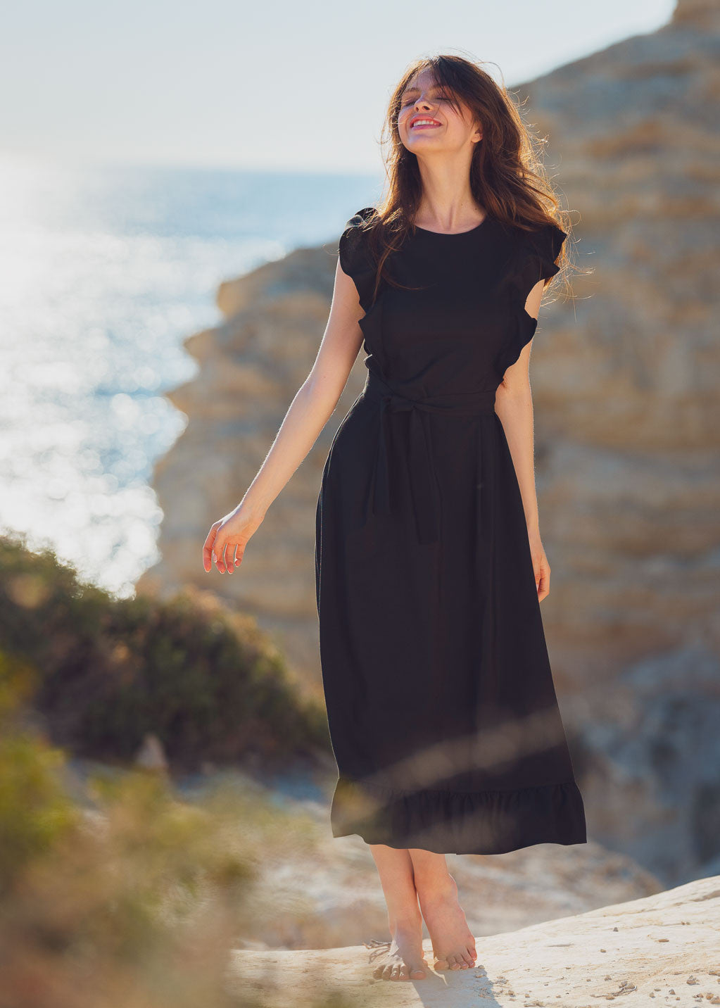 Бавовняна сукня з оборками