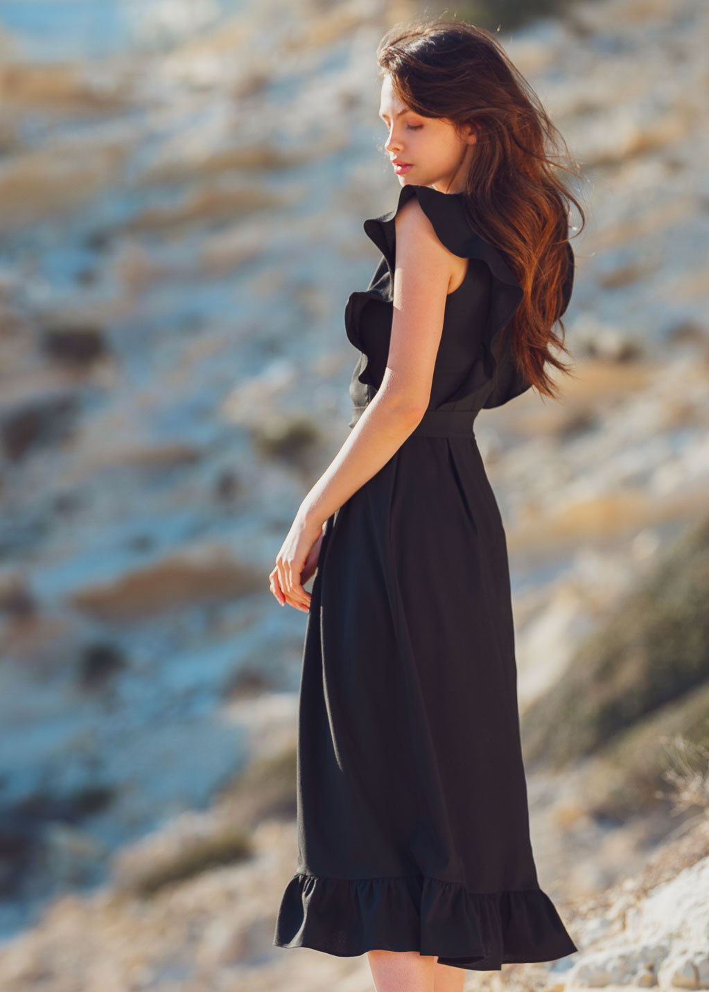 Бавовняна сукня з оборками