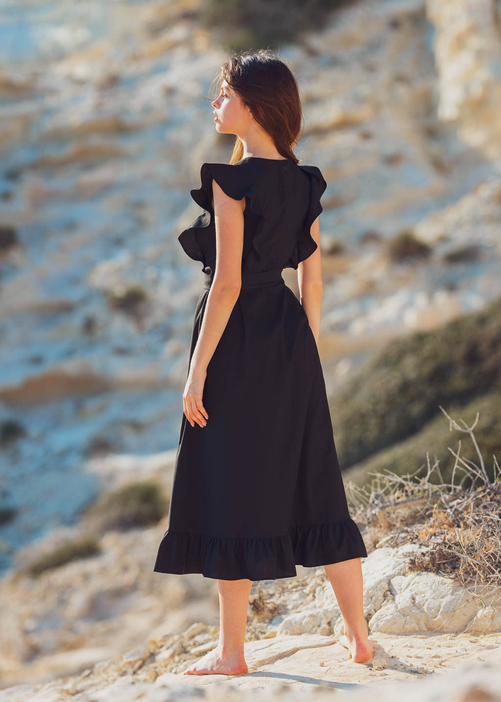 Бавовняна сукня з оборками