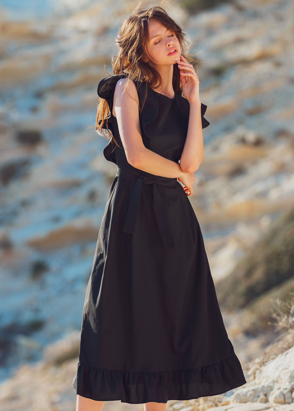 Бавовняна сукня з оборками