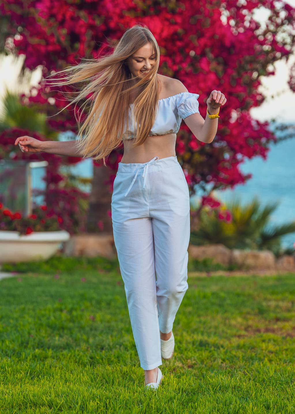 Літній костюм з конопляної тканини