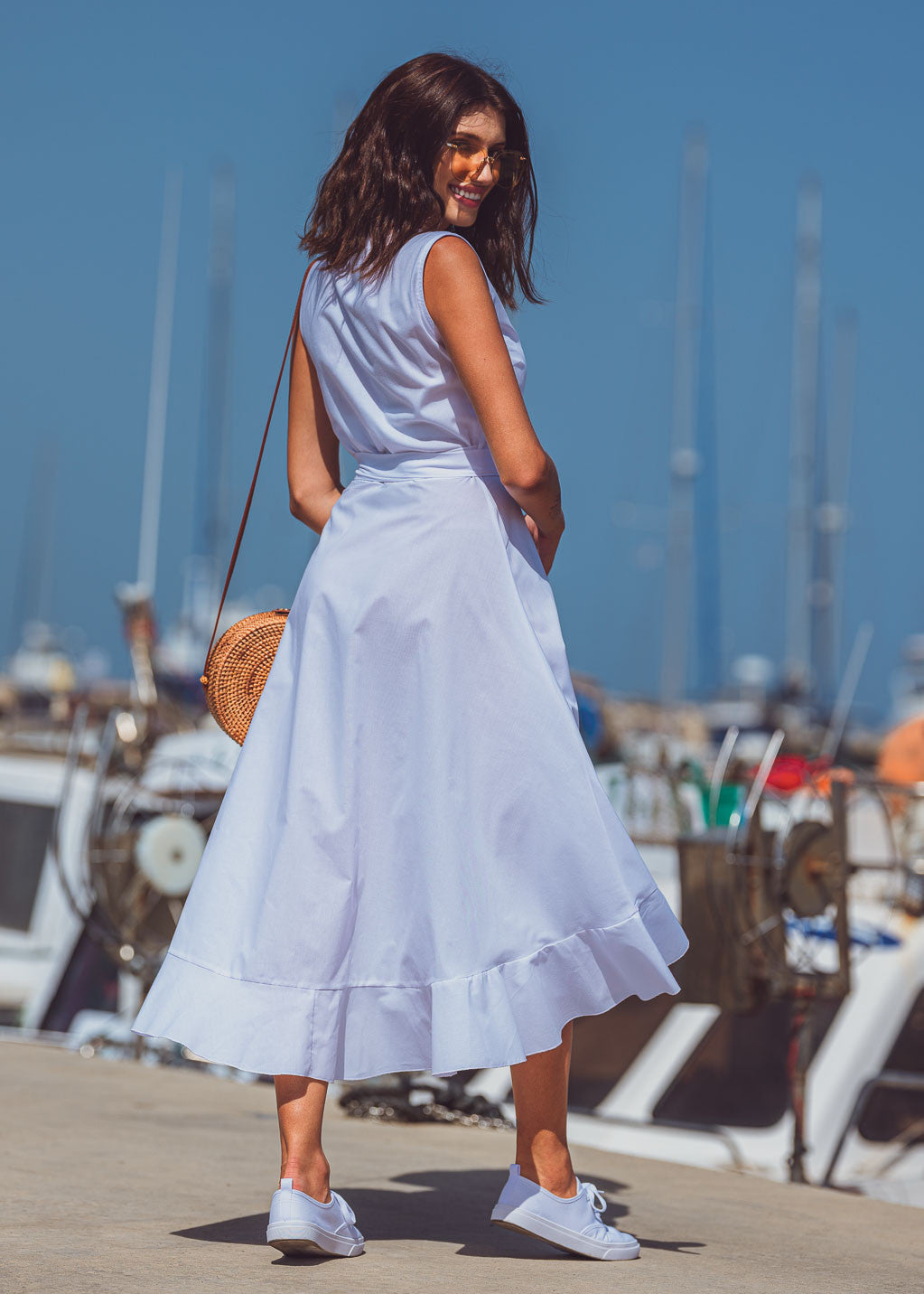 Бавовняна сукня на запах