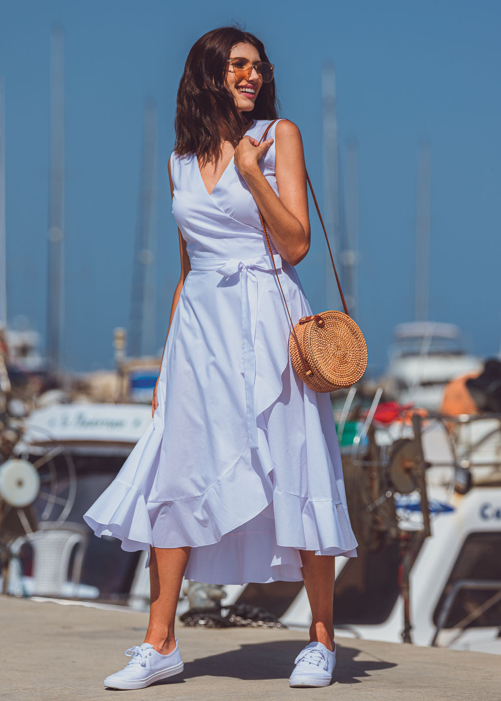 Бавовняна сукня на запах