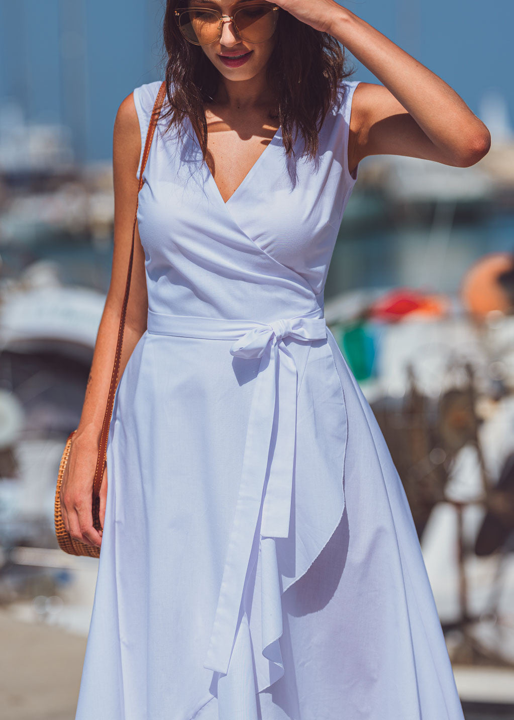 Бавовняна сукня на запах