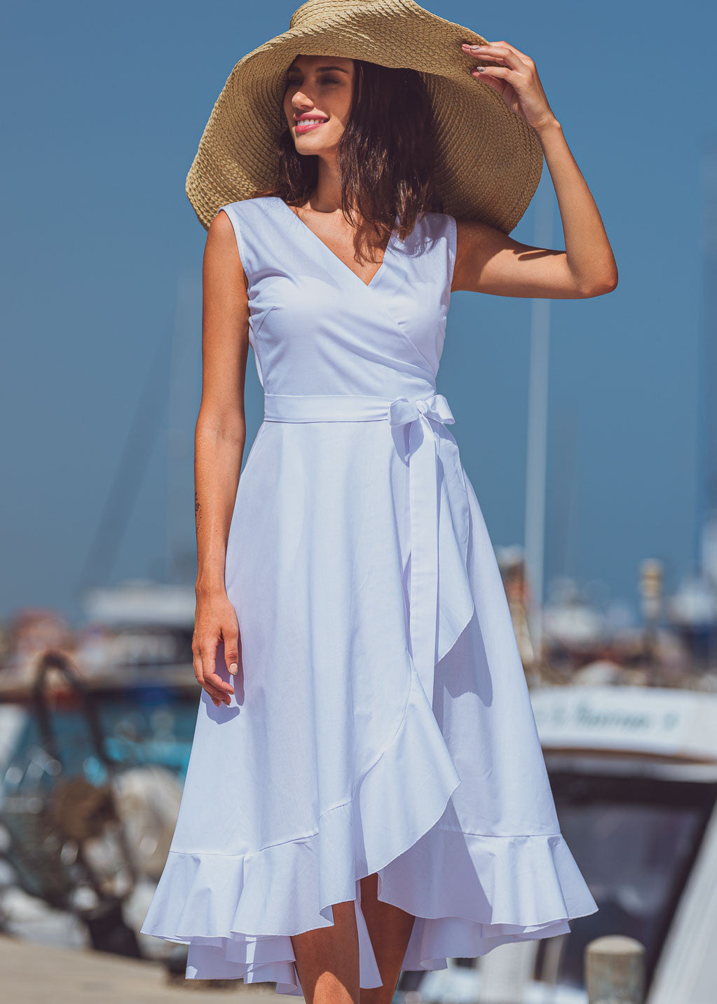 Бавовняна сукня на запах