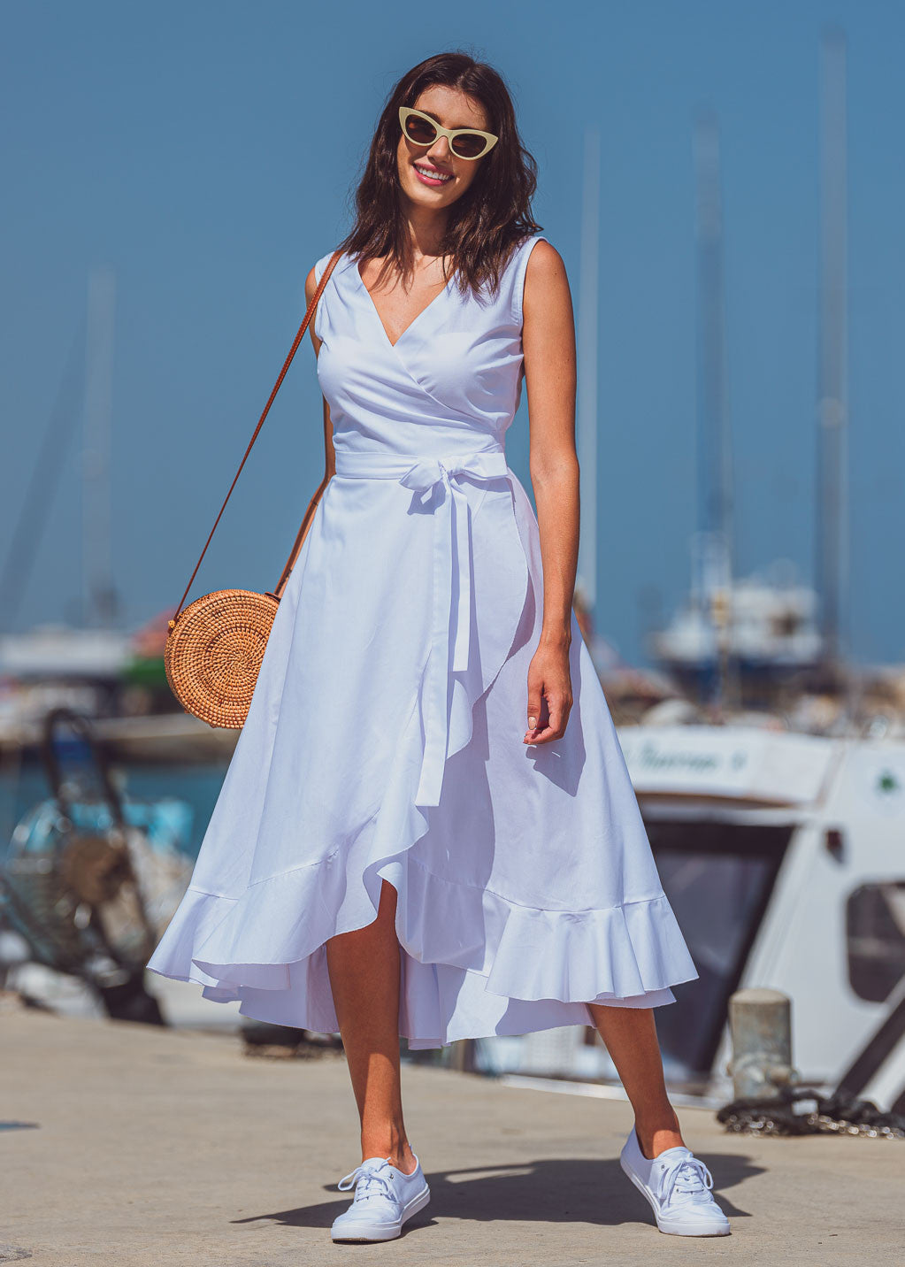 Бавовняна сукня на запах