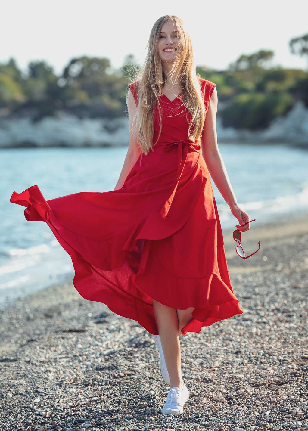 Бавовняна сукня на запах