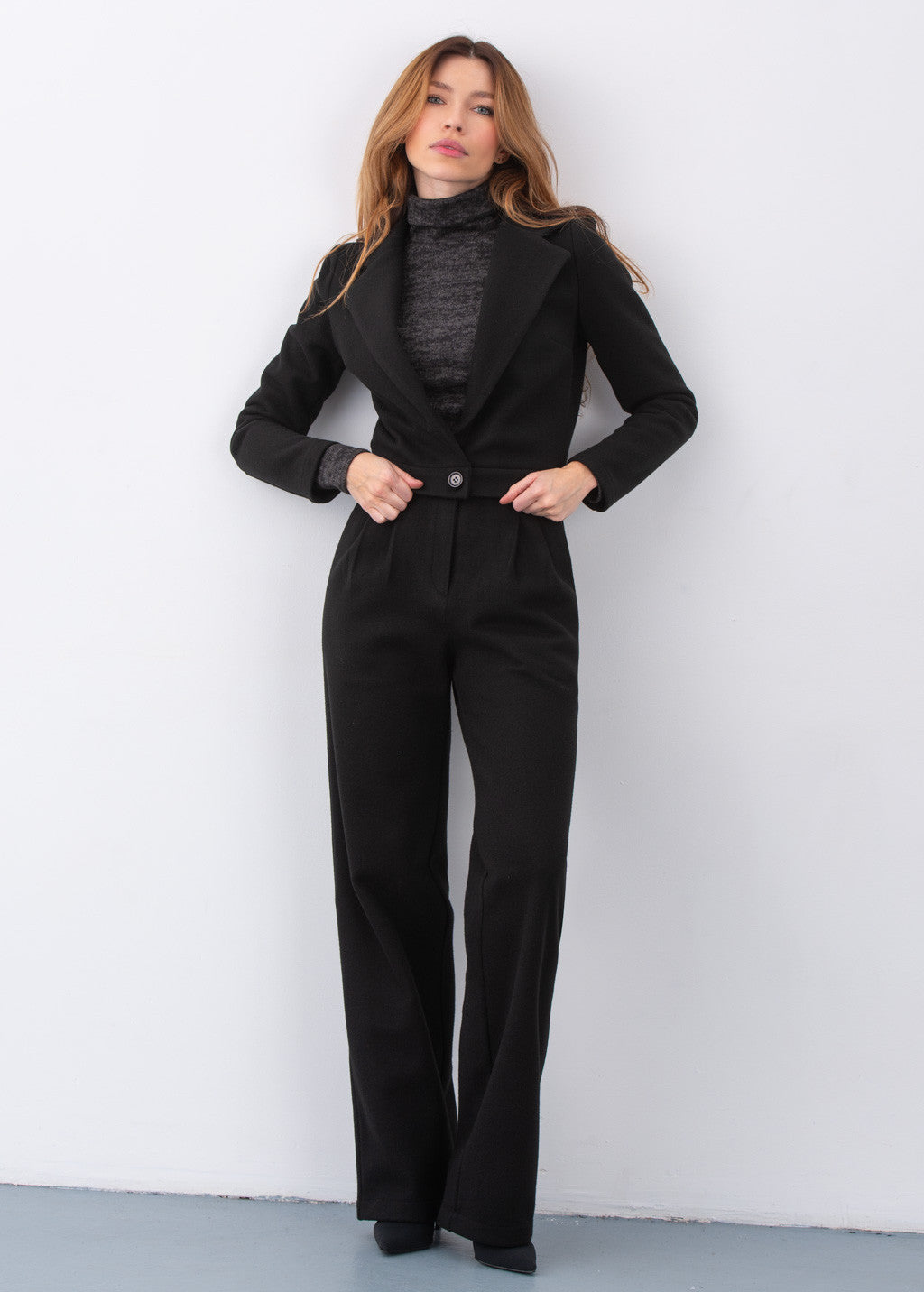 Теплий костюм з жакету та брюк
