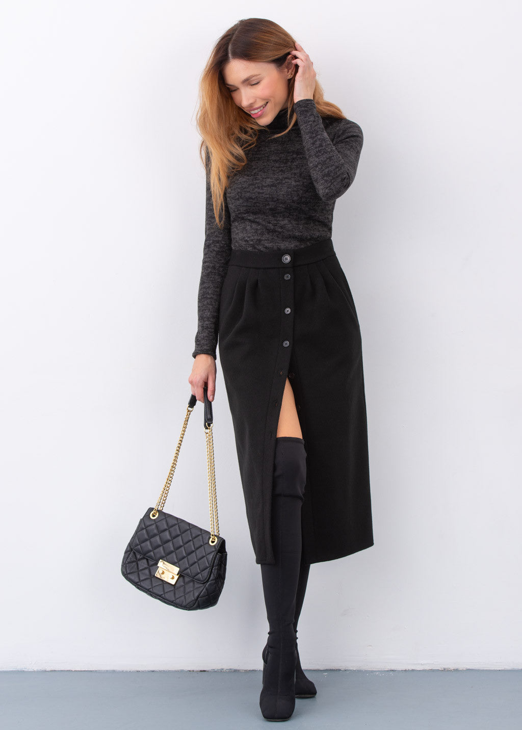 Тепла спідниця з кишенями