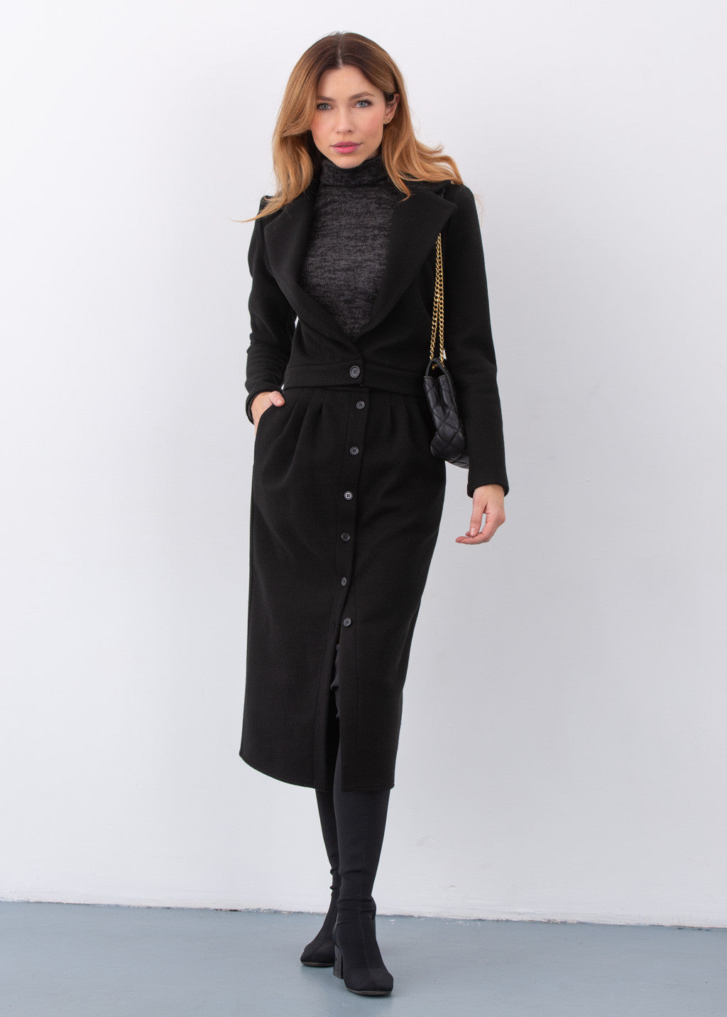 Теплий костюм з жакету та спідниці