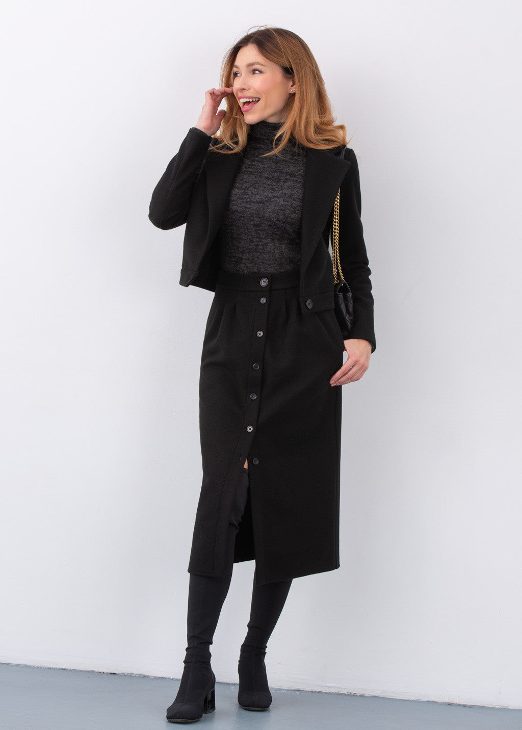 Теплий костюм з жакету та спідниці