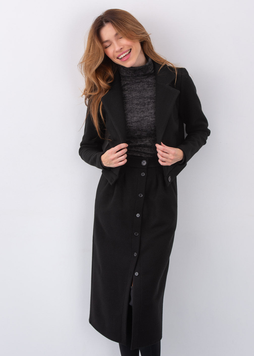 Теплий костюм з жакету та спідниці