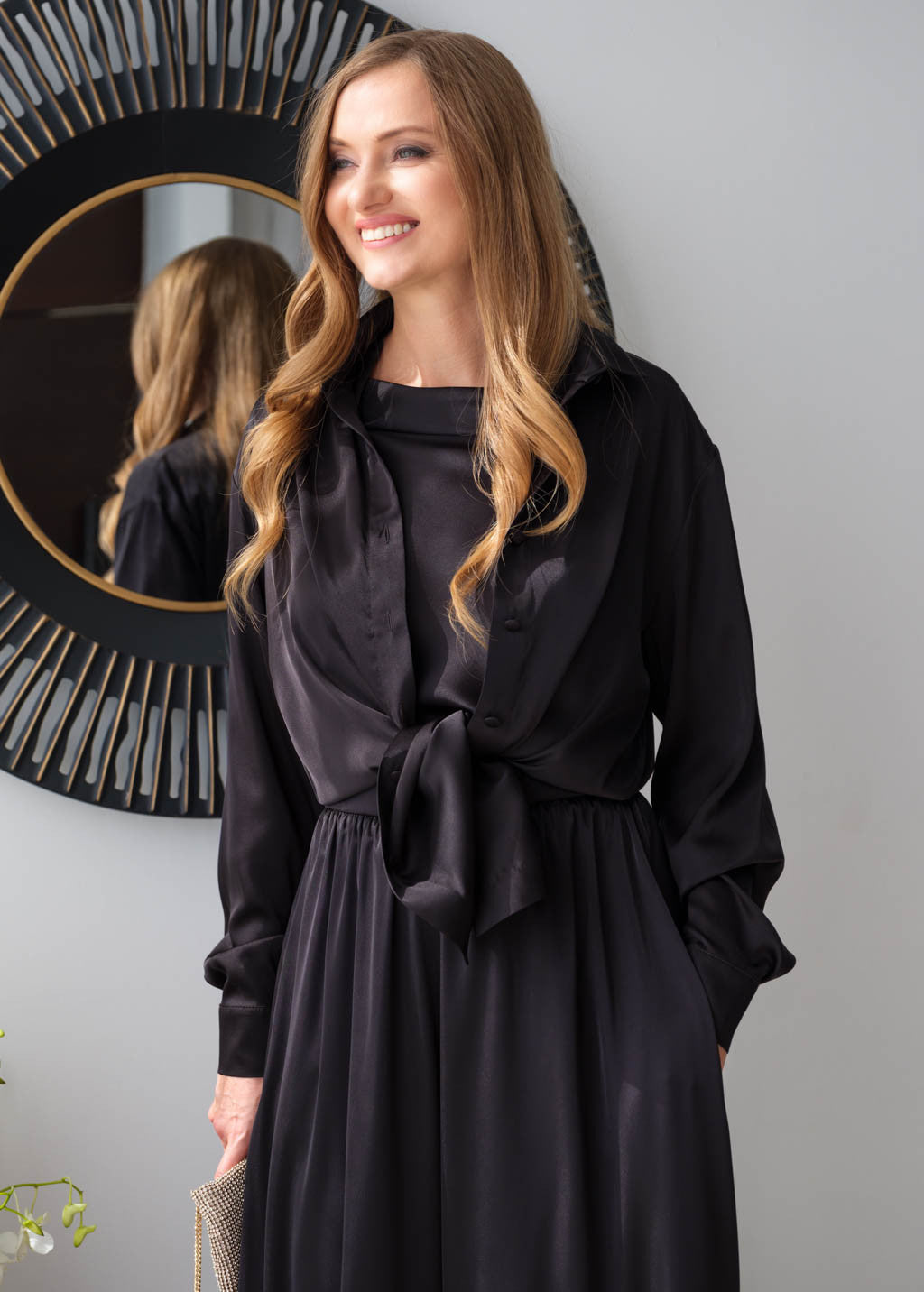 Довга шовкова сорочка