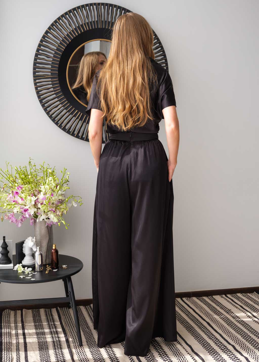 Шовкові брюки з кишенями