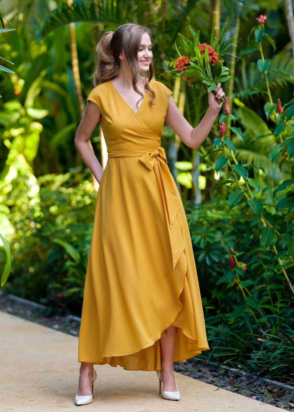 Романтична довга шифонова сукня