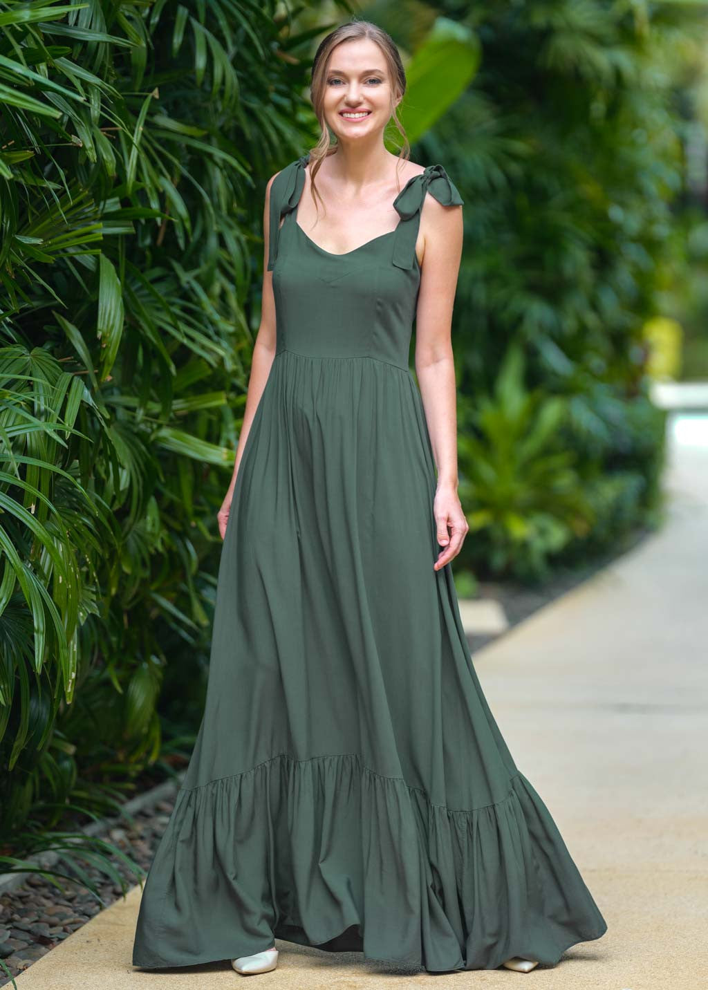 Довга літня сукня з віскози