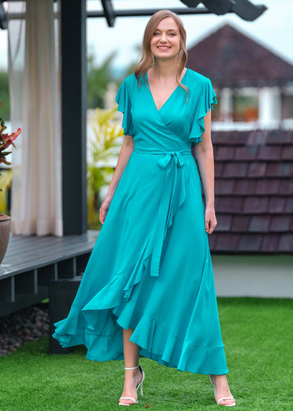 Довга літня сукня з віскози